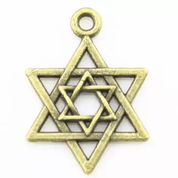 22-миллиметровая звезда Давида очаровывает античную бронзовую марку металлического ремесла: WYISYWG 20 шт.