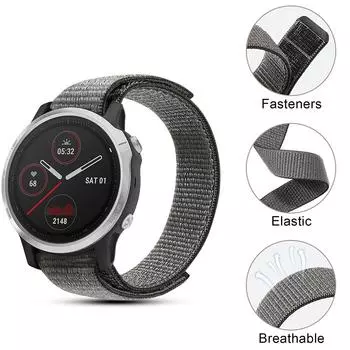 22 мм 26 мм нейлоновый ремешок для Garmin Fenix 7 7x 7S 6 6X Pro Fenix 5 5X plus Forerunner 935 945 D2 быстросъемный ремешок для часов Correa 20mm чёрный