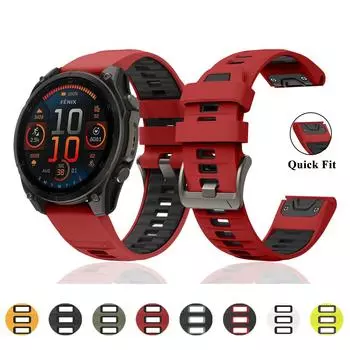 22 мм 26 мм силиконовый ремешок для часов Garmin Smart Watc Fenix 8 51 мм быстросъемный сменный браслет для Garmin Fenix 8/E 47 мм ремешок для часов Fenix 8 51mm
