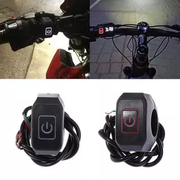 22 мм 7/8 мотоцикл руль переключатель мгновенная кнопка для электрического стартера выключатель водонепроницаемый переключатель управления со светодиодной подсветкой красный