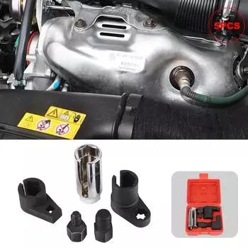 22 мм Cr-V S2 сталь M12 M18 резьбонарезной инструмент 5 шт. автомобильные аксессуары инструменты для снятия смещения датчика O2 набор торцевых ключей для датчика кислорода 5pcs красный