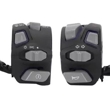 22 мм кнопка управления переключателем на руль мотоцикла водонепроницаемая универсальная для сигнала поворота LightBlue синий