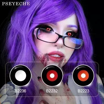22 мм красные и черные контакты для склеры вампир Хэллоуин контактные линзы страшные косплей глазные контакты полный глаз 22mm