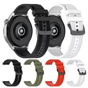 22 мм регулируемый ремешок для часов однотонный ремешок на запястье сменный ремешок для часов Huawei Watch GT4 для Samsung Galaxy Watch 3 чёрный