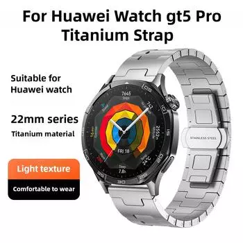 22 мм роскошный титановый ремешок для Samsung Galaxy Gear S3 STitanium сплав ремешок металлический браслет для Huawei GT5 5Pro 4 3 2e 46MM Correa Universal 22MM width чёрный