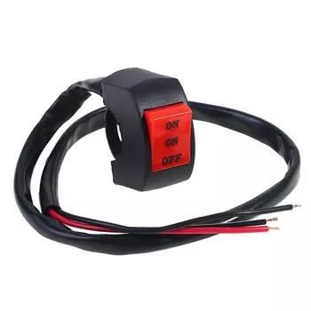 22 мм светодиодный переключатель фар дальнего света, трехлинейный переключатель на руль мотоцикла, используемый как переключатель ВКЛ/ВКЛ/ВЫКЛ для общего освещения CHINA