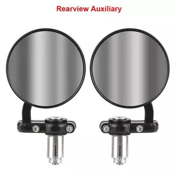 22 мм универсальные зеркала для мотоциклов, боковое зеркало заднего вида, аксессуары для мотоциклов, 2 шт., крепление на конце ручки чёрный