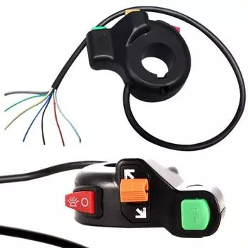 22 мм универсальный руль для мотоцикла, квадроцикла, включение/выключение звукового сигнала, переключатель светового сигнала