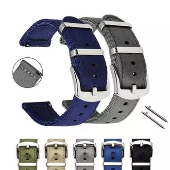 22 мм водостойкий дышащий универсальный мягкий нейлоновый ремешок для наручных часов сменный ремешок для Samsung S3 чёрный