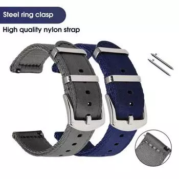 22 мм водостойкий дышащий универсальный мягкий нейлоновый ремешок для наручных часов сменный ремешок для Samsung S3 чёрный