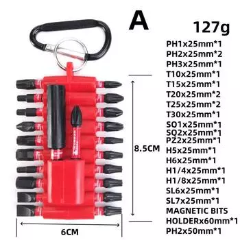 22 Pcs Impact Screwdriver Bits Set With Organizer Sleeve, Magnetic S2 Steel Multi Driver Bits And 1Pc Bit Holder