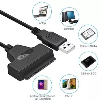 22 Pin USB SATA 2 5 Adapter Cables Hard Drive Disk Portable Converter Computer Connection Wire Household USB 3 0