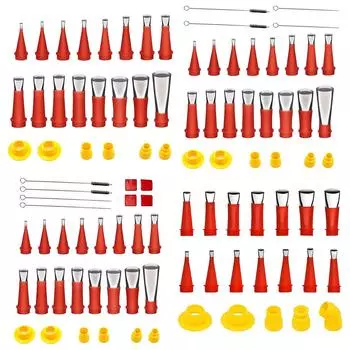 22 шт. многоразовые резиновые насадки из 16 предметов с наконечниками для уплотнения основания, насадки для уплотнения колбас и пистолеты для твердого клея D