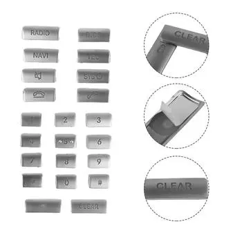 22 шт. наклейки на крышку кнопки CD для Benz W204 W212 C218 GLK X204 центральная консоль номера кнопки колпачок отделка авто панель кнопок крышка CHINA