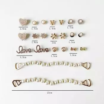 22 шт. роскошный дизайнерский брелок для обуви Crocs DIY металлическая жемчужная цепочка для обуви украшение пряжка для Croc брелки для обуви аксессуары