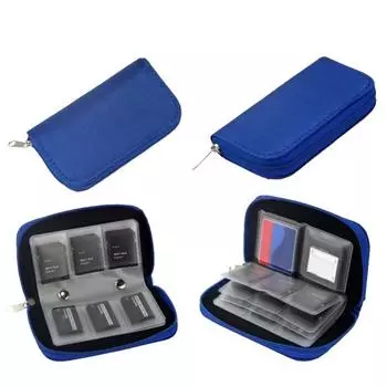 22 слота для карт памяти Micro SD, чехол на молнии, защитный чехол, держатель, кошелек фиолетовый