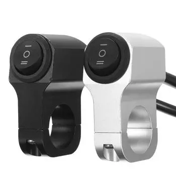 22 см 7/8 дюйма из алюминиевого сплава, переключатель фар на руль мотоцикла, трехпозиционный водонепроницаемый переключатель, 12 В, противотуманный прожектор, ретро-переключатель серебряный