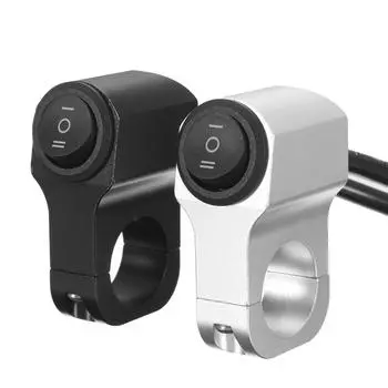 22 см 7/8 дюйма из алюминиевого сплава, переключатель фар на руль мотоцикла, трехпозиционный водонепроницаемый переключатель, 12 В, противотуманный прожектор, ретро-переключатель серебряный