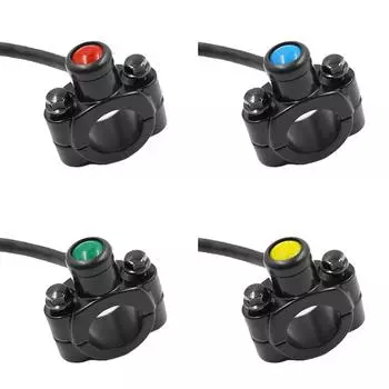 22 см 7/8 мотоциклетный переключатель крепление на руль клаксон фара стробоскоп кнопка мгновенного переключения алюминиевый сплав прерыватель мото красный