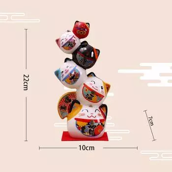 22 см керамическая башня Дарума японский фарфор Манеки-нэко удачливая кошка коллекционная статуэтка Дхарма удача дзен статуэтка