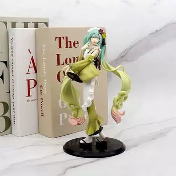22 см высота Хацунэ Мику аниме фигурка в длинном платье модель для корпуса компьютера/украшение рабочего стола Hatsune Miku