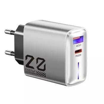 22 Вт USB зарядное устройство для мобильных телефонов PD Quick Charge QC3.0 для iPhone 16 15 Pro Max Huawei Samsung Xiaomi быстрое зарядное устройство для мобильных телефонов EU Plug серебряный