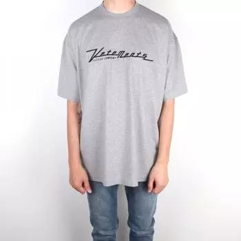 22FW Vetements Футболка с коротким рукавом для мотокросса, круглая, серая UA53TR410G