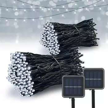 22M 200LED Solar String Lights Outdoor Waterproof Solar Christmas Lights with 8 Lighting Modes for Tree Yard Garden Decorations 5m 20 led