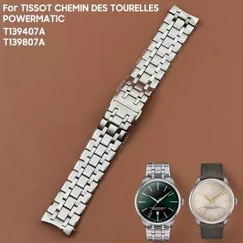 22MM 20MM для TISSOT CHEMIN DES TOURELLES POWERMATIC серии T139407A T139807A ремешок для часов из нержавеющей стали браслет для T139 20MM серебряный