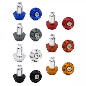 22mm Universal Motorcycles Handlebar Grips Ends Handle Bar Ends Weights Plugs серебряный