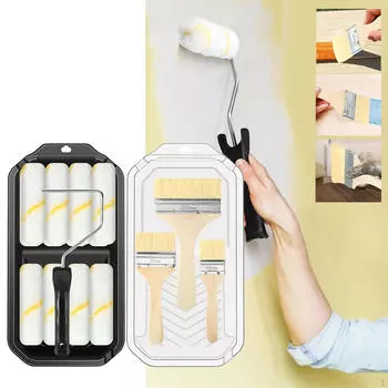 Набор из 22 валиков для рисования, кистей, полный набор инструментов для рисования, 3 кисти, лоток для дома