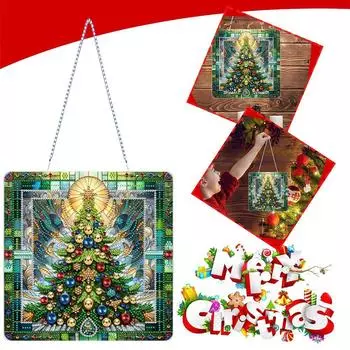 22x22 см Рождественская елка DIY Алмазная Художественная Роспись Подвеска Дрель Рождественский Подарок Украшение Для Домашней Вечеринки