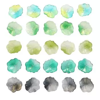 22x25 мм 5 шт./пакет стеклянные бусины в форме листьев лотоса DIY браслет ожерелье серьги ювелирные аксессуары 22x25mm 5pcs/bag