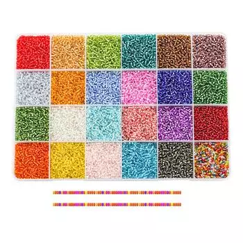 23000x Glass Seed Beads Pony Beads Rainbow Multicolor for Craft Supplies