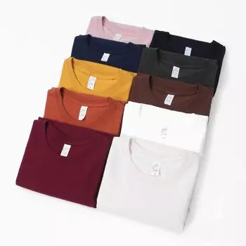 230 г хлопковая пустая футболка для мужчин и женщин, свободная повседневная толстая круглая шея, чистый белый цвет с короткими рукавами XS жёлтый