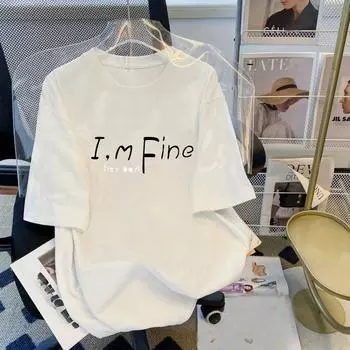 230 г хлопковая свободная футболка с половиной рукава, летний женский белый топ с половиной рукавом и круглым вырезом S