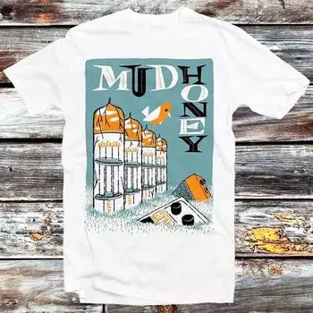 230 г/м2 100% хлопок Mudhoney концерт живой винил промо постер футболка винтаж ретро крутой подарок мужской женский унисекс мультфильм аниме топ футболка B841 XXS белый