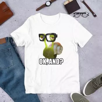 230 г/м2 100% хлопок Ok And Snail Cursed Snail Funny Snail Meme Shirt Ироничная рубашка Snail Lover Gift Oddly Specific Unhinged Shirt Cringe XXS белый