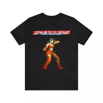 230 г/м2 100% хлопок Streets Of Rage Blaze Sega Genesis Cyberpunk Style Видеоигра Pixel Art Унисекс Футболка Отличный подарок для геймеровретроколлекционеров XXS чёрный