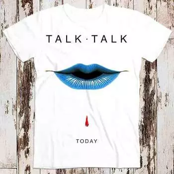 230 г/м2 100% хлопок Talk Talk Today рок панк винил бестселлер футболка музыка ретро топ футболка подарок крутой унисекс 8630 XXS белый