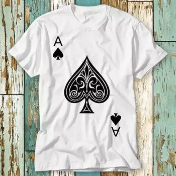 230 г/м 100% хлопок Ace Of Spades Poker Lucky Playing Card Casino футболка с верхним дизайном унисекс женская мужская футболка ретро модная винтажная рубашка S861 XXS белый