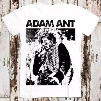 230 г/м 100% хлопок Adam Ant Live Concert японский постер бестселлер футболка музыка ретро топ футболка подарок крутой унисекс 8484 XXS белый