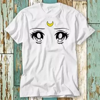 230 г/м 100% хлопок аниме манга глаза вдохновлены японским аниме Усаги каваи футболка топ дизайн унисекс женская мужская футболка ретро мода винтажная рубашка S839 XXS белый