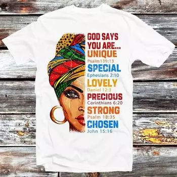 230 г/м 100% хлопок Бог говорит, что ты уникален футболка винтажная ретро крутой подарок мужская женская унисекс мультфильм аниме топ футболка B309 XXS белый