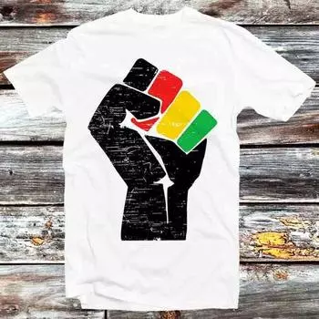 230 г/м 100% хлопок черный исторический месяц черная гордость состаренная футболка винтажный ретро крутой подарок мужской женский унисекс мультфильм аниме топ футболка B698 XXS белый