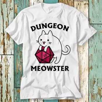 230 г/м 100% хлопок Dungeon Meowster Dragons Monster Dnd Guess I Ll Die Rpg футболка топ дизайн унисекс женская мужская футболка ретро мода винтажная рубашка S872 XXS белый
