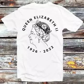 230 г/м 100% хлопок Елизавета II королева Англии с 1952 года футболка винтажная ретро подарок мужская женская унисекс мультфильм аниме топ футболка B1122 XXS белый