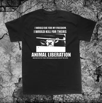 230 г/м 100% хлопок Футболка Animal Liberation вегетарианская веганская футболка с надписью «Punk Anarcho Meat Is Murder Front Alf Animal Welfare Rights Elf Earth First Peta A» XXS чёрный