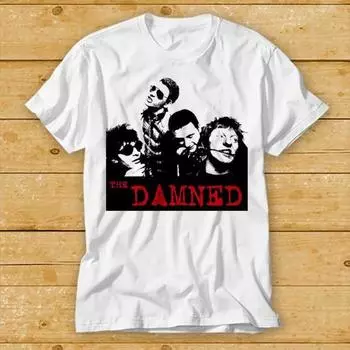 230 г/м 100% хлопок Футболка The Damned New Rose Культовый фильм Ретро Винтаж Топ Футболка 2458 XXS белый