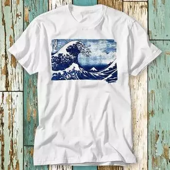 230 г/м 100% хлопок Great Wave Off Kanagawa Art Watercolor Ramen футболка Топ Дизайн унисекс женская мужская футболка ретро мода винтажная рубашка S736 XXS белый